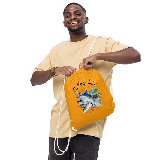 Florida Keys Life organic cotton drawstring bag - FLORIDA KEYS LIFE by PAPA JOE'S