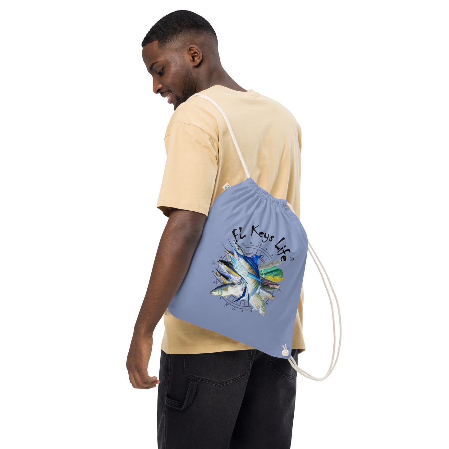 Florida Keys Life organic cotton drawstring bag - FLORIDA KEYS LIFE by PAPA JOE'S